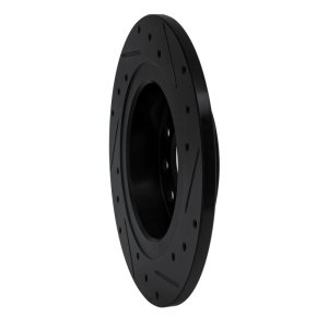 Cadillac BLS Brake Rotor (1) - Rear Left - R1 Concepts - Drilled & Slotted - Black - `03-`11